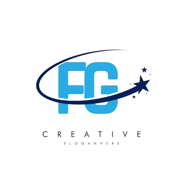 Letra FG GF Estrella Logotipo e icono Diseño de ilustraciones vectoriales de plantilla