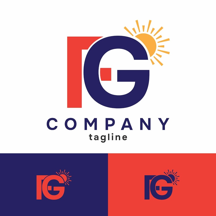 Vector letra fg con el logo de sun element