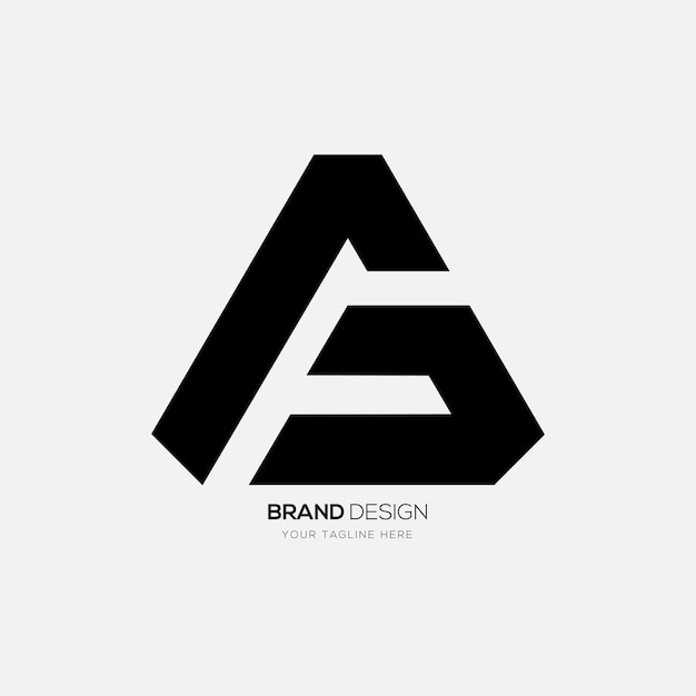 Letra Fg o Gf espacio negativo logotipo de monograma abstracto moderno