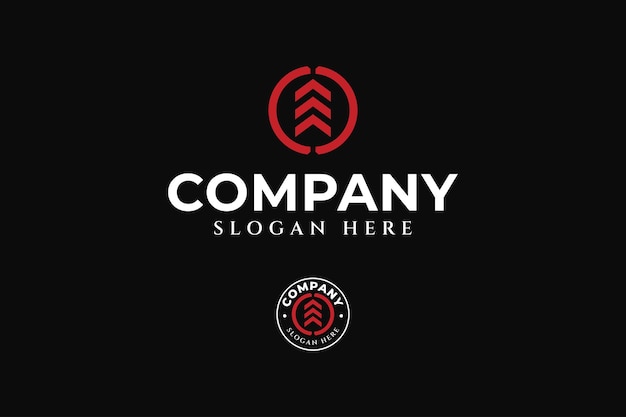 Una letra con flecha hacia arriba diseño de logotipo de forma fuerte para deportes y negocios de aventura