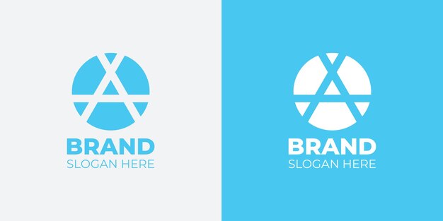 Letra A forma minimalista redonda Logotipo abstracto para agencias y empresas
