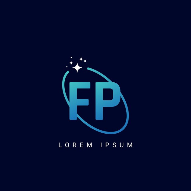 Letra FP PF con el logotipo de estornino Logotipo de estrella