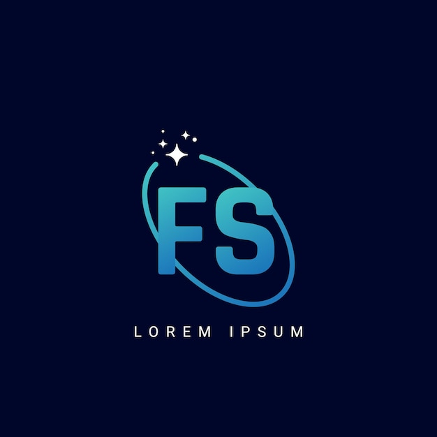 Letra FS SF con el logotipo de estornino Logotipo de estrella