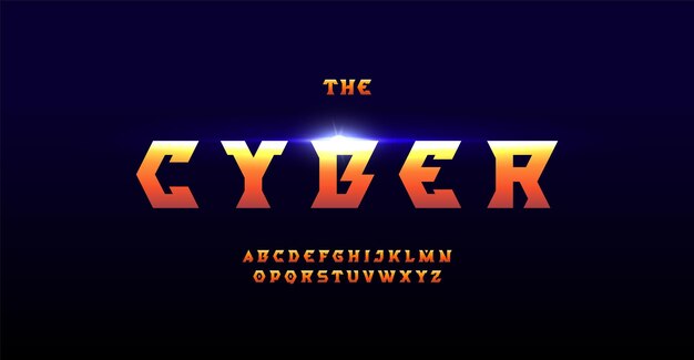 Letra futurista en negrita, alfabeto futurista moderno geométrico, letras de estilo de juego cibernético para logotipos y titulares de deportes, ciencia ficción, tecnología espacial, diseño tipográfico vectorial