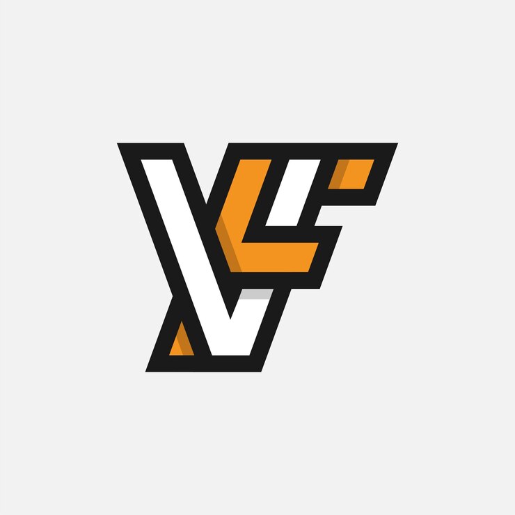 Vector letra fv o vf logo monograma la letra f del logotipo con la combinación de v elemento de plantilla de diseño del logotipo