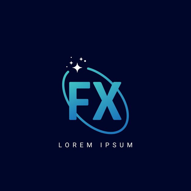 Letra FX XF con el logotipo del estrellón Logotipo de la estrella