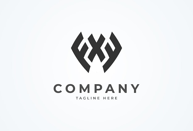 La letra FXF Logo monograma diseño de logotipo combinación de las letras F y X Diseño de logotipo de vector plano
