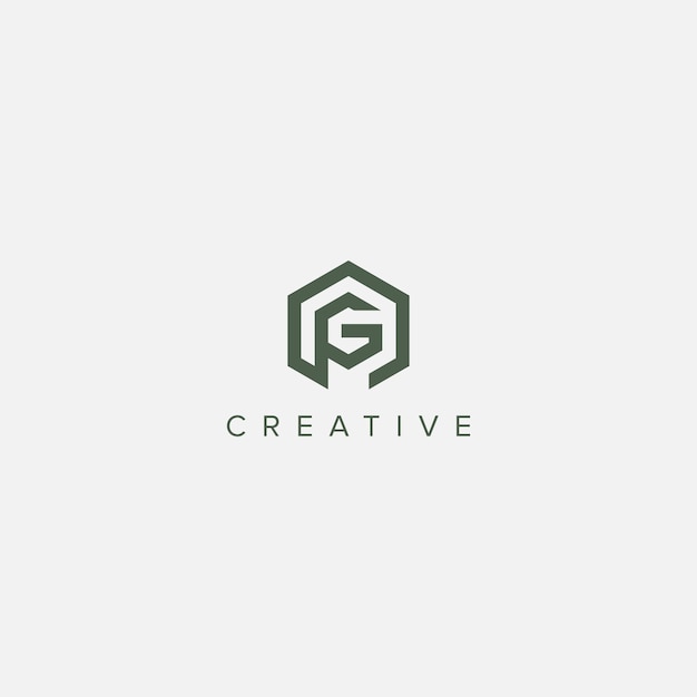 La letra G del alfabeto moderno con la plantilla del logotipo de la casa