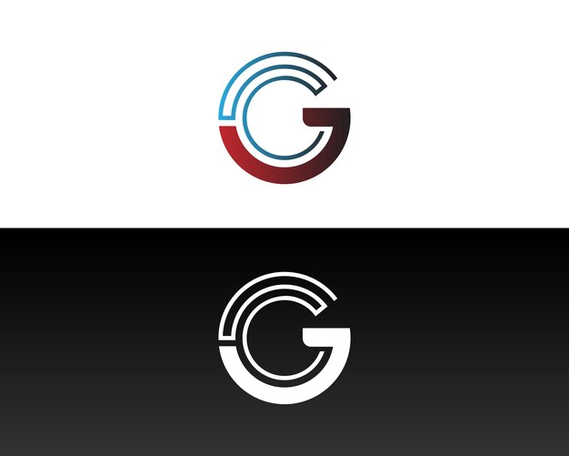 Letra G CG o GC Vector de elementos de plantilla de diseño de íconos de logotipo abstracto