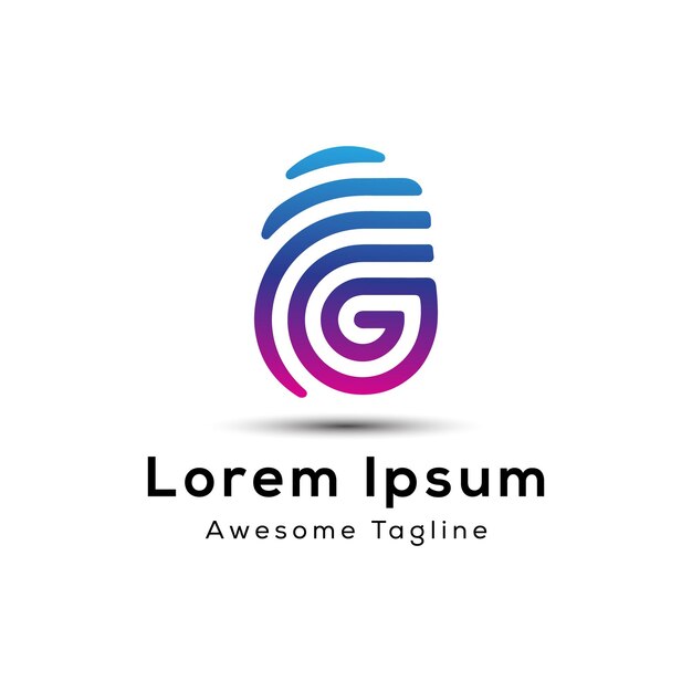 letra g con diseño de logotipo en forma de dedo