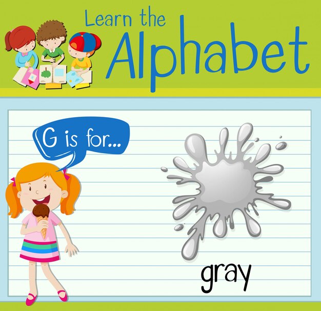 La letra G de Flashcard es para gris