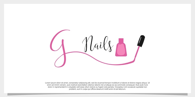 Letra g con plantilla de diseño de logotipo de esmalte de uñas de icono