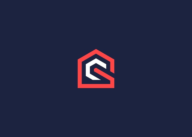 letra gc con diseño de icono del logotipo de la casa inspiración de plantilla de diseño vectorial