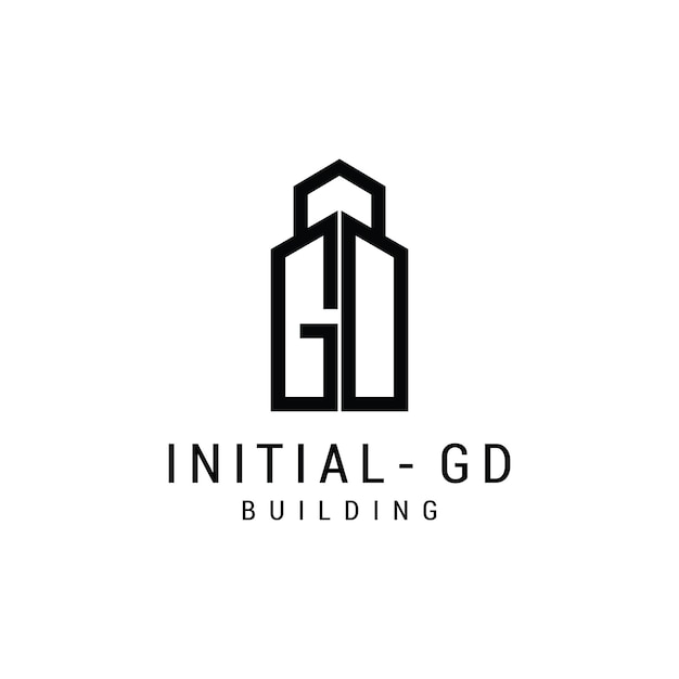 Letra gd logo icono diseño edificio plantilla vector premium vector premium Vector Premium