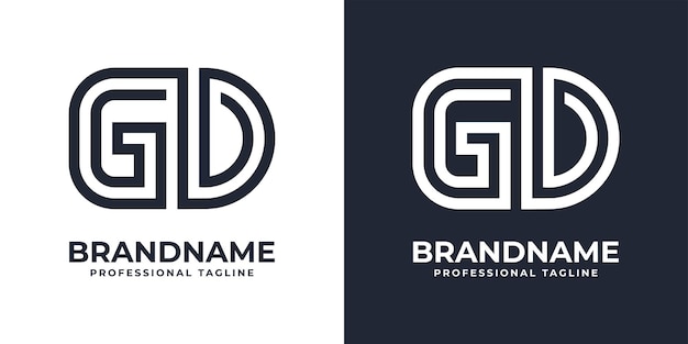 Letra GD o DG Logotipo de monograma de tecnología global adecuado para cualquier empresa con iniciales GD o DG