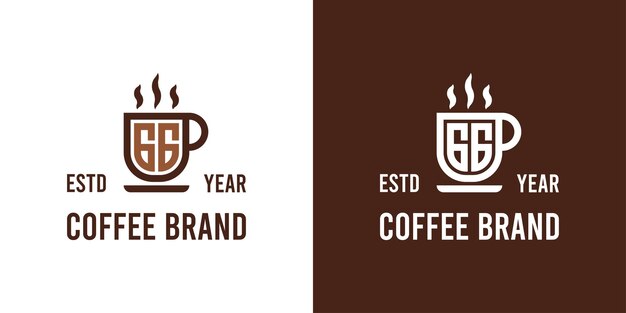 Letra GG Coffee Logo adecuado para cualquier negocio relacionado con Coffee Tea u otro con iniciales GG