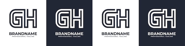 Letra GH o HG Logotipo de monograma de tecnología global adecuado para cualquier empresa con iniciales GH o HG
