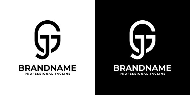 Letra GJ o JG Monogram Logo adecuado para cualquier negocio con iniciales GJ o JG