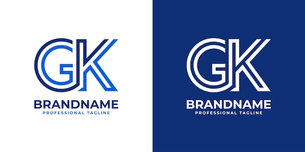 Letra GK Line Monogram Logo adecuado para empresas con iniciales GK o KG