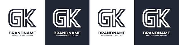 Letra GK o KG Logotipo de monograma de tecnología global adecuado para cualquier empresa con iniciales GK o KG