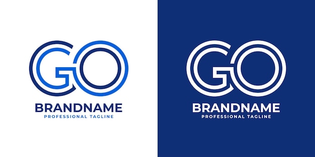 Letra GO Line Monogram Logo adecuado para empresas con iniciales GO u OG