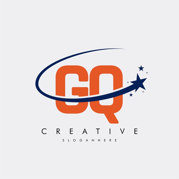 Letra GQ QG Estrella Logotipo e icono Diseño de ilustraciones vectoriales de plantilla