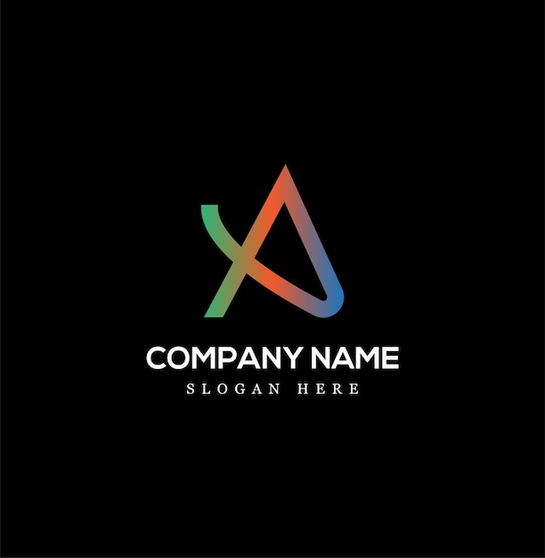 Letra de gradiente Una plantilla de logotipo con vector