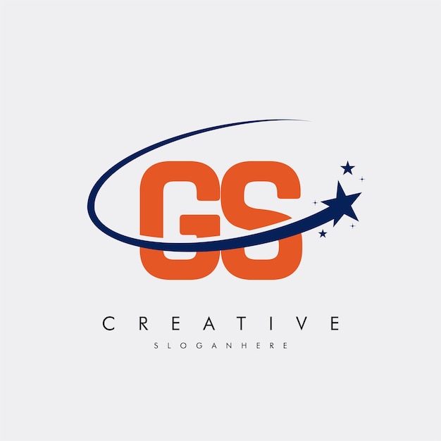 Letra GS SG Estrella Logotipo e icono Diseño de ilustraciones vectoriales de plantilla