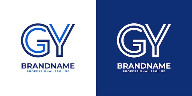 Letra GY Line Monogram Logo adecuado para empresas con iniciales GY o YG