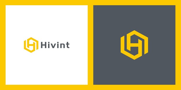 Letra H con diseño de logotipo hexagonal