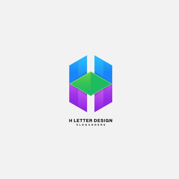 Letra h diseño plantilla vector logo colorido