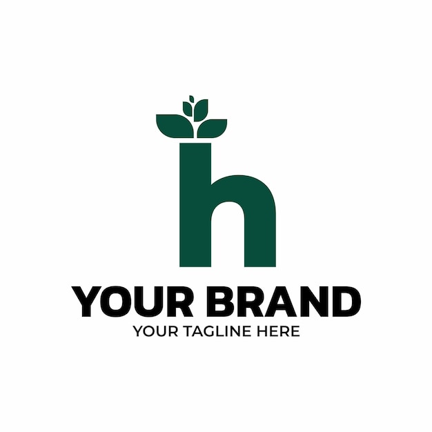 La letra H es el logotipo verde de la naturaleza