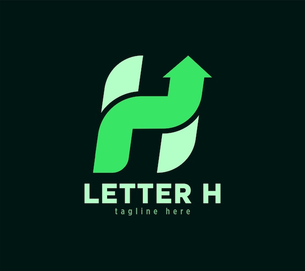 Letra H flecha logo plantilla vector eps Logotipo único vector resumen carta simple flecha objetivo