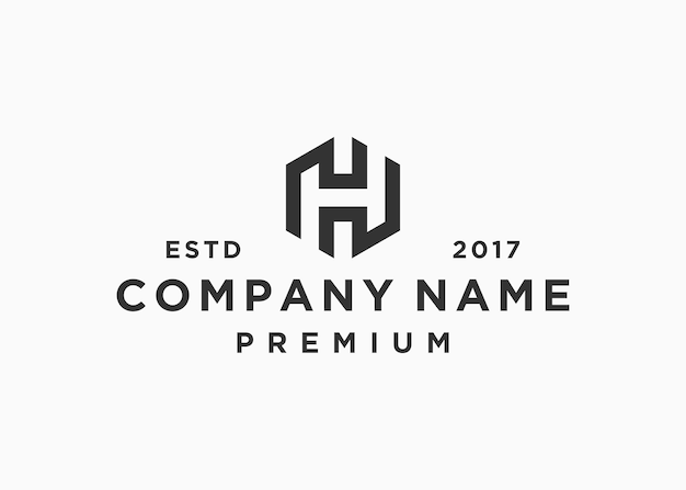 letra h hexágono logo diseño vector ilustración plantilla
