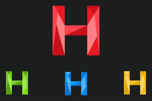 Letra H Logo poligonal Vector Ilustración diseño geométrico polivinílico bajo
