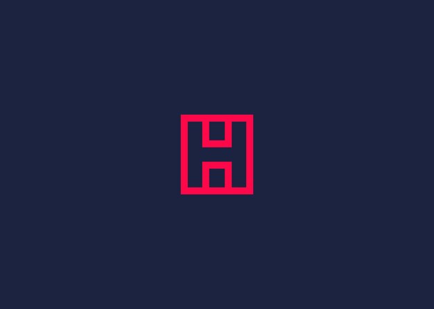 letra h con logotipo cuadrado diseño de icona inspiración de plantilla de diseño vectorial