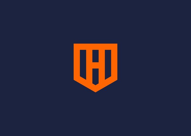 letra h con el logotipo del escudo diseño de icono modelo de diseño vectorial inspiración