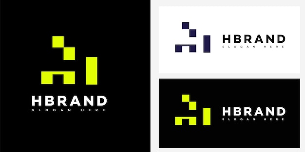La letra H del logotipo del icono de la identidad de la marca el signo del símbolo de la letra H