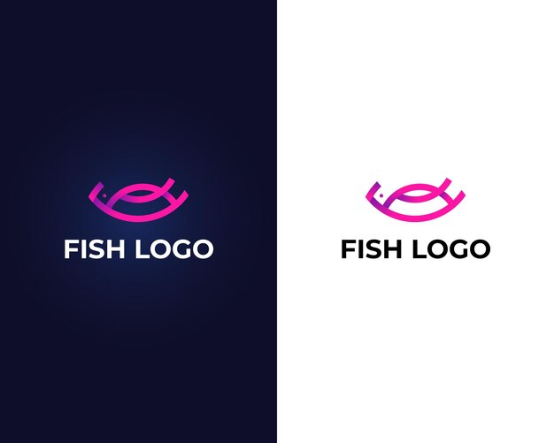 letra H con plantilla de diseño de logotipo de pescado