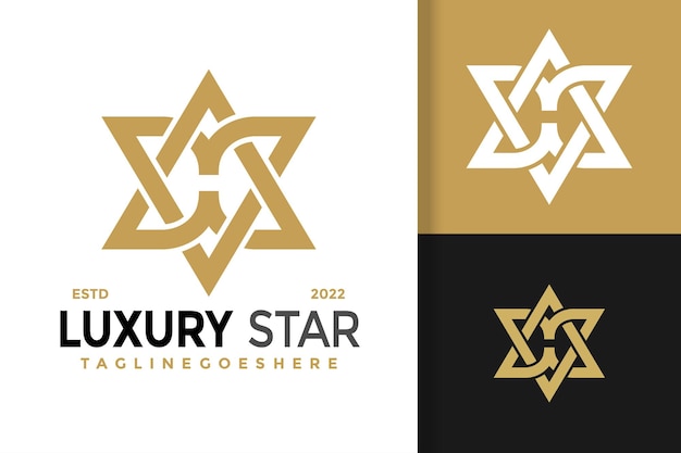 Letra H Plantilla de ilustración vectorial de diseño de logotipo de estrella de lujo