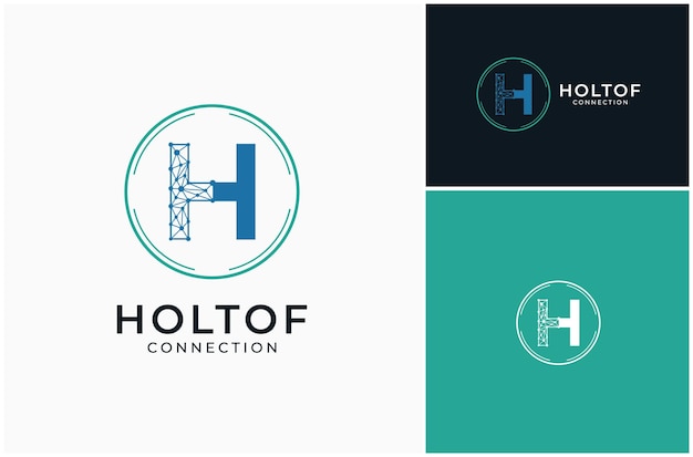 Letra H Tecnología inicial Conexión digital Análisis de red Diseño de logotipo vectorial Ilustración