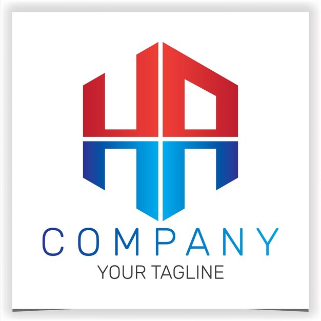 La letra HA inicial hexágono icono del logotipo premium elegante plantilla vectorial eps 10