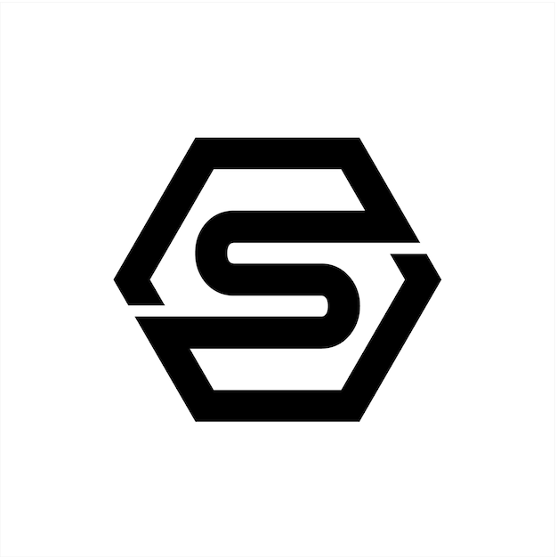 Vector letra hexagonal del logotipo s