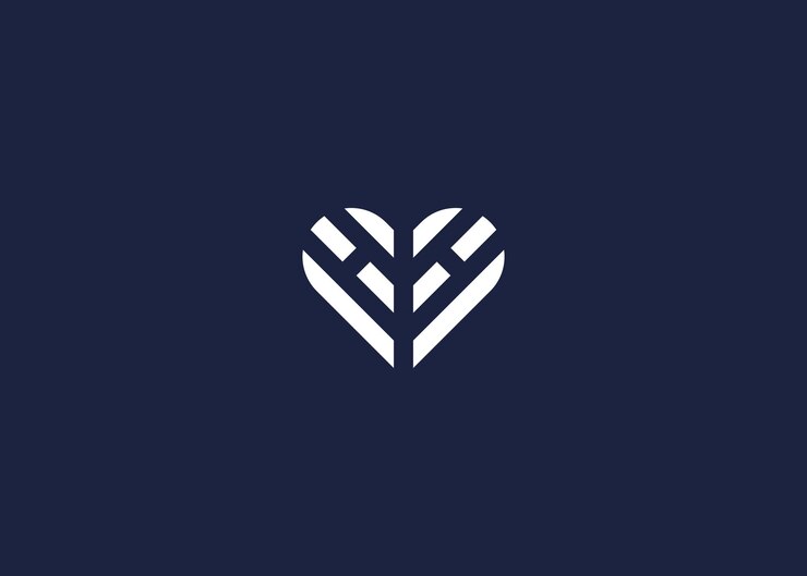 Vector letra hh con amor diseño de icono de logotipo de diseño vectorial plantilla de inspiración