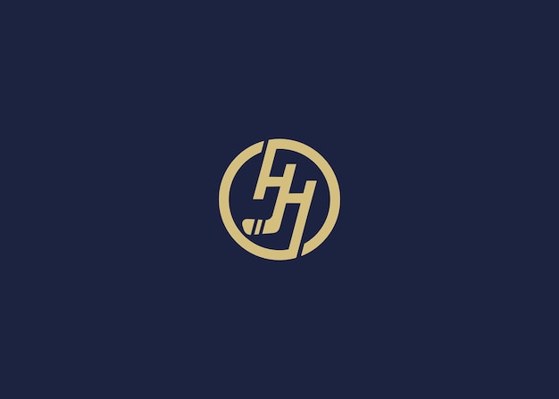 letra hh con diseño de icono de logotipo de hockey inspiración de plantilla de diseño vectorial