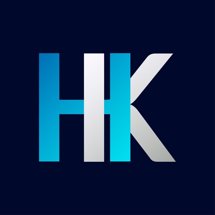 Vector la letra hk, el logotipo colorido en el círculo, la ilustración del logotipo vectorial