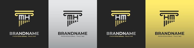 Letra HM o MH Abogado Logo adecuado para cualquier negocio relacionado con un abogado con iniciales HM o MH