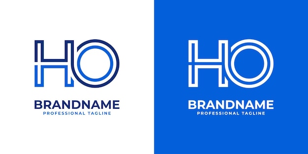 Letra HO Line Monogram Logo adecuado para empresas con iniciales HO u OH