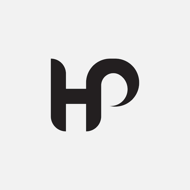 Letra Hp forma clásica moderna nuevo logotipo de monograma único