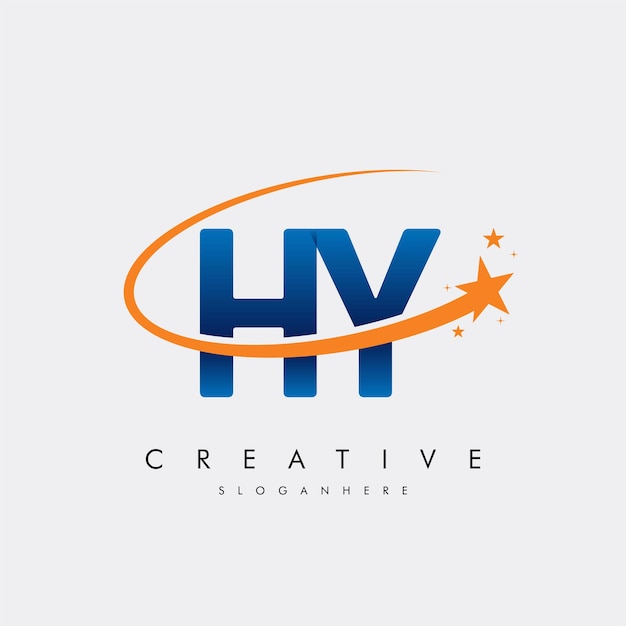Letra HY YH Estrella Logotipo e icono Diseño de ilustraciones vectoriales de plantilla